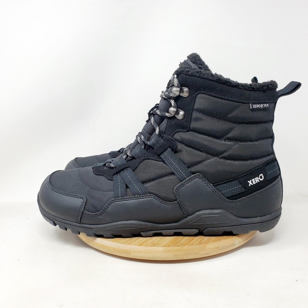 Xero Alpine Boots Mens 11 Black Waterproof Lace Up Minimalist Barefoot Shoes